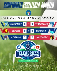 “Risultati Eccellenza 1ª giornata Abruzzo”.