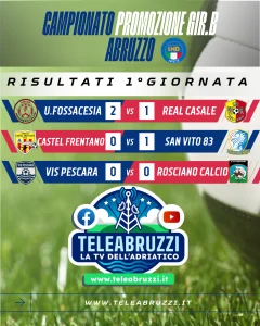“Risultati Promozione Girone B 1ª giornata Abruzzo”.